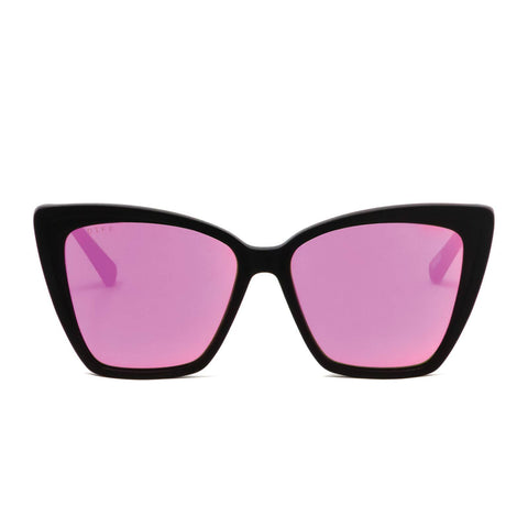 BECKY II - MATTE BLACK + PINK MIRROR POLARIZED - DIFF EYEWEAR