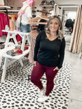 Time to Shine - Dark Burgundy Leggings