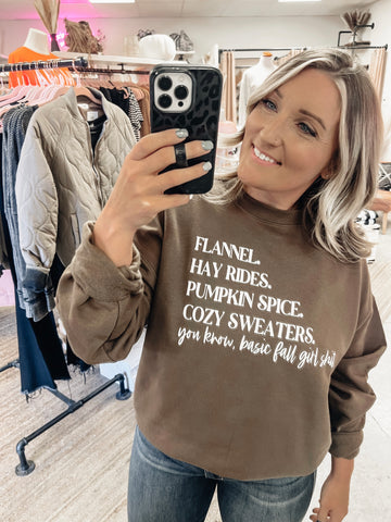 You Know Basic Fall Girl Crewneck