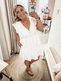 Ruffle Up My Sleeve Dress - White