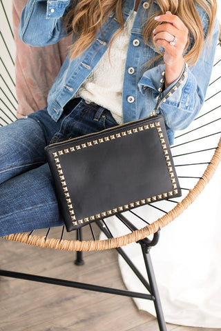 Kennedy Studded Wristlet Clutch