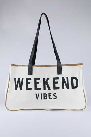 Weekend Vibes Canvas Tote