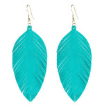 Suede Vegan Feather Earrings