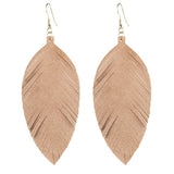 Suede Vegan Feather Earrings