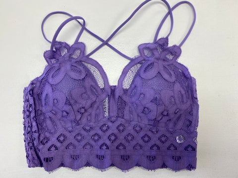 Crochet Lace Bralette - Dark Lavender