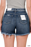 Distressed Denim Shorts - Dark