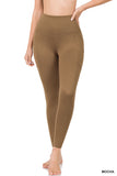 Yoga Waist Band Leggings With Pockets - Mocha