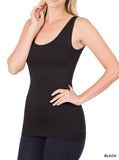 Short Thick Strap Tank - Black