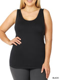 Short Thick Strap Tank - Black