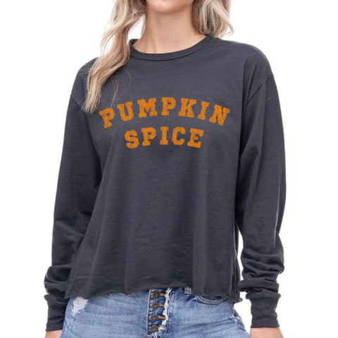 Pumpkin Spice Long Crop - Black