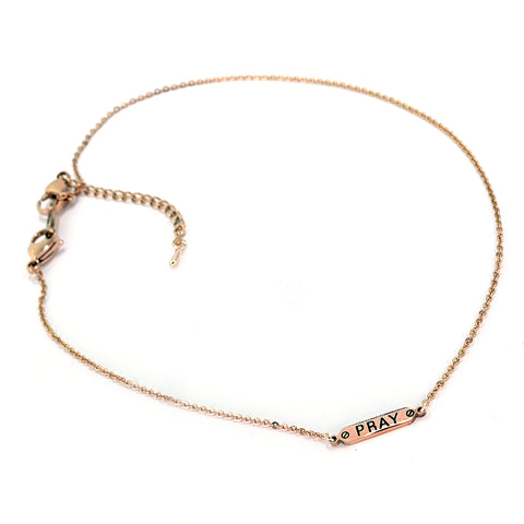 Rose Gold Pray Tag Necklace - GoodWorks